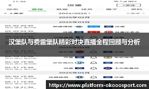 汉堡队与费雷堡队精彩对决直播全程回顾与分析